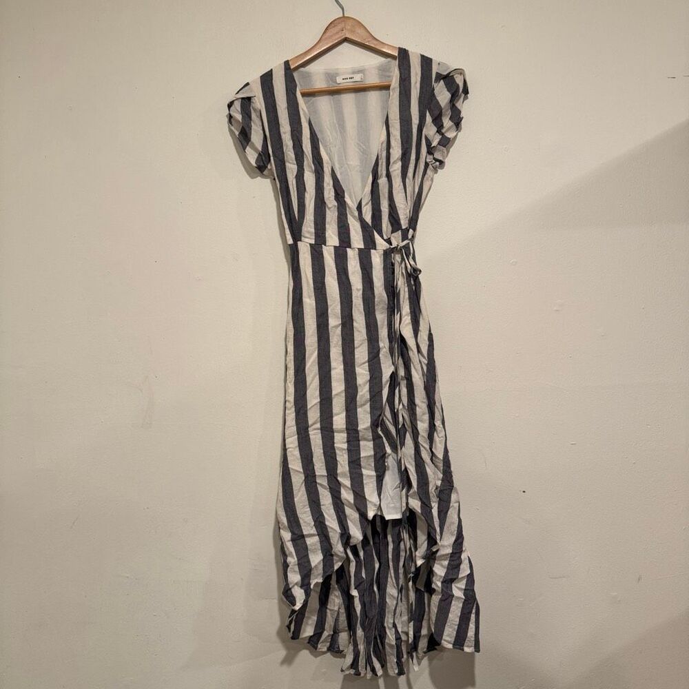 Mod Ref Maxi Striped Wrap Dress Womens Size Small